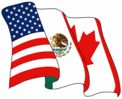 Bandeira do bloco econômico NAFTA